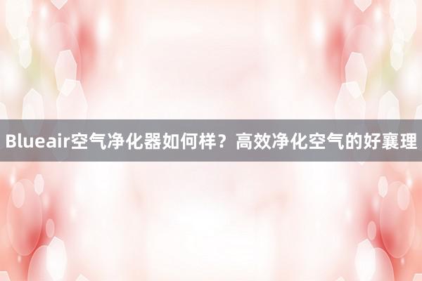 Blueair空气净化器如何样？高效净化空气的好襄理